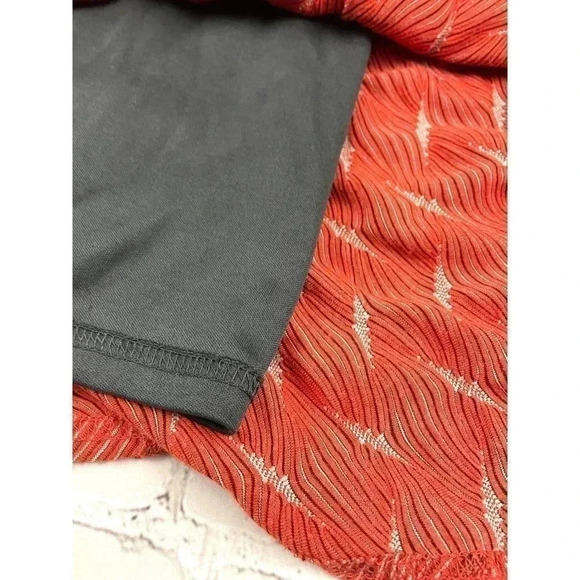 Orange Textured Fit & Flare Dress SMALL Cross Back Cap Sleeves Bar iii - Picture 9 of 16